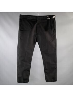 JIL SANDER Size 34 Black Cotton Blend Side Strap Casual Pants